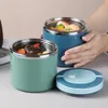 Boîtes à déjeuner Thermos à soupe, pot alimentaire, récipient isolé, Bento pour flacon froid en acier inoxydable avec poignée 221205