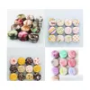 Candles Aromatherapy Iron Candle Jar Donut Flower Ink Pattern Portable Case Personal Family Ointment Lipstick Packing Box 1 2Am J2 D Dha16