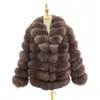 Damen Wollmischungen Hochwertige Pelzjacke Wintermode Echter dicker warmer Mantel für Frauen Luxuriöser, natürlicher, flauschiger Damenparka 221205