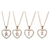 Diamond Heart Neckor Letter Pendant Halsband Fashion Jewelry Accessories Holiday Gifts