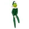 Vuxna Elves 35 cm Ny jul Grinch Doll Hard Head Green Accessories Hair Monster Plush Home Decorations On The Shelf Adult Elf Ornament Presents for Kids Boys Girls Girls