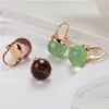 Dangle żyrandol Rose Gold Crystal Ball Kolczyki Wisze Ear Football Clips Elegancka ślubna biżuteria 434 D3 Drop Deliv Dhwb0