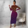 2024 Designer Brand Dresses Women One Piece Outfits bodycon ladies maxi dress letter print Party club robes long sleeve vestidos fall winter Clothes 9078-3