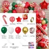 Christmas Decorations Candy Cane Christmas Balloon Arch Garland Kit Red Gold Latex Ballons Christmas Foil Globos 2023 Party Decor 221205