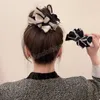 Vintage svart bowknot huvudbonader hårnål elegant stor bulle pontail hållare hårklipp kvinnlig hår smycken gåva