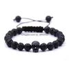 Beaded Products Wholesale Christmas Gift Lava Stone Beads Black Skl Yoga Bracelets Men Party Jewelry Drop Delivery Dhk1L