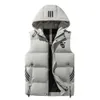 Men S Down Parkas Winterletter Printjassen mannen Warm Dikke dikke katoenen met wattenlettige jas mouwloos vest mannelijk windbreker Brand Top Waitcoat Hooded 221205