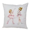 Schattige cartoon kinderen kussensloop voor bank Home Soft Plush Pillowcase Noordse stijl Decor Pink Ballet Girl Cushion Cover