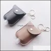 Party Favor Sleeves Buttons Hand Sanitizer Holder Leather Sheath Keyring Pendant Empty Holsters Mini Storage Organizer Gel Bottle 5 Dhbwk