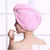 Handdoek magie snel droge haarhanddoek absorberend baddouche dop haren drogen paardenstaarthouder dame coral fleece fleece haped handdoeken high qual dh8tr