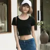 女性のTシャツaecu女性コットンシャツ女性ティートップOネック半袖基本的なカジュアルレディースかわいい2022到着