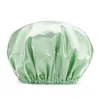 Shower Caps Thick Shower Satin Hats Bath Caps Hair Er Double Waterproof Pure Color Kitchen 5700 Q2 Drop Delivery Home Garden Bathroo Dhdmu