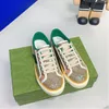 Tennis 1977 chaussures de sport en toile Luxurys designer chaussures pour femmes Italie vert et rouge filet rayé semelle en caoutchouc stretch coton coupe basse chaussures de sport pour hommes NO414