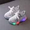 Sneakers Breathable Chunky Sneaker for Children with Luminous Sole 1 To 6 Years Baby Boy Mesh Shoes Childhood Girls LED E08063 221205