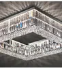 Moderne Cristal Plafonniers Lustres Salon Décor Rond Carré Rectangle Chrome Suspension Luminaires Chambre Lustres