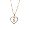 Diamond Heart Neckor Letter Pendant Halsband Fashion Jewelry Accessories Holiday Gifts