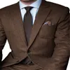 Costumes pour hommes 2022 formel hiver gris foncé chevrons hommes d'affaires mariage sur mesure marié smoking Slim Fit garçons d'honneur Blazer Masculino