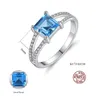 Brand de luxe Sapphire Ring S925 Ring haut de gamme en argent sterling Europe et American Hot Fashion Women Micro Set Zircon Exquis Ring Charm Ring Valentin Gift Spc
