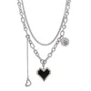 New Senior Fashion Women Pendant Necklaces Fine Double Link Chain Metal Heart Party Necklace Jewelry Gift