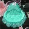 Cat Beds Furniture Dog Bed Sofa Pink Lace Puppy House Pet Teddy Cat Beds Nest Kennels 682 K2 Drop Delivery Home Garden Supplies Dh4Uz