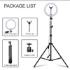 26cm 10 '' Lautres ￠ anneaux avec un tr￩pied et un porte-t￩l￩phonie de 1,6 m d'￩clairage d'￩clairage d'￩clairage d'￩clairage de streaming pour les kits de vlogging