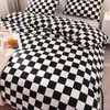 Bedding sets Nordic Plaid 220x240 Duvet Cover Sheet Set Pillowcase Single 150x200 Comforter Quilt Linens for room Dormitory 221205