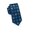 Cravates d'arc pour hommes Cravate Marine Noir Royalblue Dot Soie Jacquard Cou Hanky Boutons De Manchette Ensemble Fête De Mariage D'affaires Pour Hommes C-796