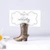 Feestdecoratie cowboy boot place houder tafel middelpunt bruiloftbride douche gunsten stoelnummer houders SN422