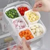 Bouteilles de stockage Organisateur de nourriture utile Assiette séparée Accessoires de cuisine Boîte de réfrigérateur réutilisable à 6 grilles