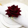Valentijnsdag Rose Napkin Rings Artificial Roses Napkin Holder voor huwelijksfeestje vakantie Banquet Jubileum eettafelinstellingen