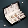 Smyckesl￥dor Portabla PU -smycken Box Organisator Displayen Travel Knapp L￤derf￶rvaring Zipper Jewelers Joyero 221205