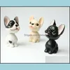 Party Favor Natural Resin Animal Party Favor Style Bobbleheads Mobile Dog Tabletop Cartoon Black Cream Color Vehicle Shaking Head De Dht0I