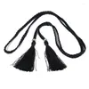 Gürtel Damen Kleidergürtel Korsett dünne Gurt Frauen Mädchen Volkskundenquasten geflochtene Taillenkette