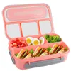 Lunchboxen Bento 81oz Behälter für Erwachsene Kinder Kleinkind mit 4 Fächern Gabel auslaufsicher Mikrowelle 221205