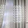 Cortina no estilo europeu de bordado irregular elegante e requintado cortinas de personalização semi-shadeling para sala de jantar