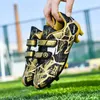Safety Shoes Kid's Soccer Trendy Printed Boys Football Cleats Sneakers Hook Loop Children Training Futsal Shoe Outdoor 221205