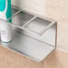 Tandborstehållare hemutrymme sparar silver tandborste hållare hållbar ingen borrning rostsäker el badrum vattentät väggmonterad rostfritt ZM922 221205