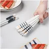Chopsticks 6 Par/Set Bone China Mögel Proof Chopsticks Chinese Food Chop Hög temperatur Hashi Sticks For Sushi Gift 20220528 T2 DHNUS