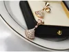 Merk luxe rok designer oorbellen stud voor vrouwen 18K goud liefde hart roze glanzende kristallen diamanten hanger klavertjes oorbel oorbel oorin199S