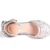 Flat Shoes Girls Christmas Ball Show Children Shiny Bow Princess Kids Sandals Girl Mary Jane 7-16 Years