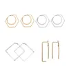 Dangle Chandelier Trendy Big Hoop Studs For Women Exbalmated Large Square Punk Jewelry 209 D3 Drop dostawa dheu9
