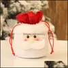 クリスマスの装飾クリスマスdstringバッグ非織物ギフトバッグ雪だるまをベアサンタクロースフェスティバルデコレーションアンチウェア3 9 UUドロップD Dhuyk