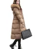 Women's Down Parkas FMFSSOM WINTER WOMENジッパールーズロングコットンファッションカジュアルメスラージファーファーカラーパッチコートアウトウェア221205