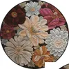 Carpets 3D Flowers Printed Round Carpet Soft Carpets For Living Room Antislip Rug Chair Floor Mat Home Decor 2200 V2 Drop Delivery G Dhkug