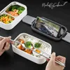 Lunchlådor Kök Mikrovågsugn Rostfritt stål Matslag Matlagring Container Barn Barnskolekontor Portable Bento 221205