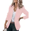 Abiti da donna 2022 Blazer da donna estivo Nero manica lunga monopetto Blazer solido Cappotto femminile Moda elegante ufficio da donna