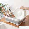 Dish Racks Folding Bowl Rack Mti Function Draining Basket Dinner Plate Sile Storage Racks Telesco Basin 531 H1 Drop Delivery Home Ga Dhtwe