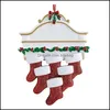 Décorations de Noël Chaussettes en résine de Noël Ornements Pendentif d'arbre Décorations de Noël pour la maison et l'extérieur DIY Pendentifs de chaussettes familiales 4 95Yj Dhxcf