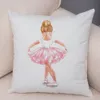 Schattige cartoon kinderen kussensloop voor bank Home Soft Plush Pillowcase Noordse stijl Decor Pink Ballet Girl Cushion Cover