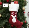 Bas de Noël Chaussettes Cadeau Bonbons Sac Décorations De Noël pour La Maison Nouvel An Cerf Poche Suspendu Arbre De Noël Ornement SN435